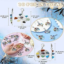 10 pièces 2 styles décorations de pendentif en alliage de style tibétain&nbsp;HJEW-CJ0001-17