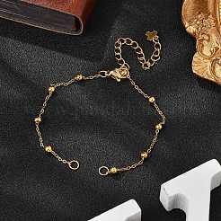 2 stücke 2 farben 304 edelstahl runde ball kabel kette armband machen&nbsp;AJEW-JB01331