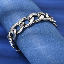 Bracelets à maillons gourmette en acier inoxydable 201 pour hommes&nbsp;STAS-T077-22B-03P