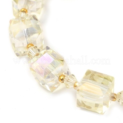 Braccialetti elasticizzati da donna con perline di vetro elettrolitico&nbsp;BJEW-JB11213-04