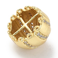 Ganci pendenti con micro pavé di zirconi trasparenti in ottone placcato a cremagliera&nbsp;KK-L224-002G