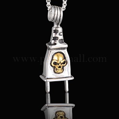Collar con colgante de calavera de Halloween de acero inoxidable 304&nbsp;FS-WG2C8C2-04