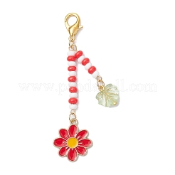 3 pz decorazioni pendenti in lega di fiori smaltati&nbsp;HJEW-MZ00337