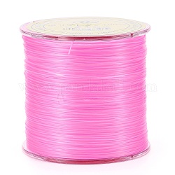 Flat Japanese Crystal Elastic Stretch Thread, for Bracelets Gemstone Jewelry Making Beading Craft, Pearl Pink, 0.5mm, about 328 yards(300m)/roll
