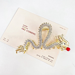Dragon Alloy Rhinestone Large Claw Hair Clips, for Women Girl Thick Hair, Golden, 65x115mm
