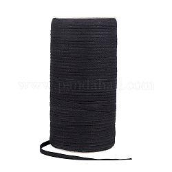 Baumwollbänder, für Schmuck machen, Schwarz, 7 mm, ca. 220 m / Rolle