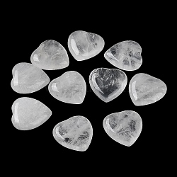 Piedras de palma de corazón de cristal de cuarzo natural, Piedra de bolsillo de cristal para decoración del hogar, meditación de equilibrio reiki, 20.5x20x7mm