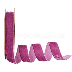 Cinta de terciopelo, de un solo lado, para el embalaje del regalo, decoración de fiesta, rojo violeta pálido, 1 pulgada (25 mm), alrededor de 18.59~19.69 yarda (17~18 m) / rollo