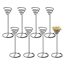 Ahandmaker eiserner spiralförmiger Blumenständer, Ornamentständer, für Gartenbüro und Balkondekoration, Schwarz, 17 cm