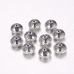 Ccb perline di plastica, rondelle, argento antico, 10x7mm, Foro: 1 mm