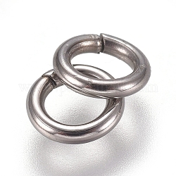 304 Edelstahl Ringe springen, verlötete Biegeringe, geschlossene Ringe springen, Edelstahl Farbe, 18 Gauge, 5x1 mm, Innendurchmesser: 3 mm