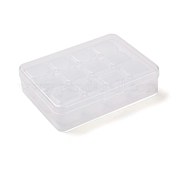 12 Gitter-Rechteck-Kunststoffperlen-Organizer-Behälter, Aufbewahrungsbox mit herausnehmbaren Trennwänden für Perlen, Diamant-Strasse, Steine, Transparent, 11.5x8.4x2.8 cm