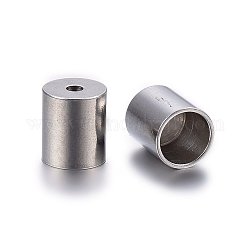 304 Stainless Steel Cord Ends, End Caps, Column, Stainless Steel Color, 8x7mm, Hole: 1.5mm, Inner Diameter: 6mm