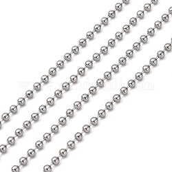 304 bille en acier inoxydable de perle chaînes, soudé, chaîne de décoration, couleur inoxydable, 2.5mm