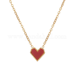 Collares colgantes de corazón de acero inoxidable, real 18k chapado en oro, 15.75 pulgada (40 cm)