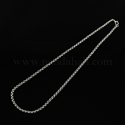 304 Stainless Steel Venetian Chain Necklaces, with Lobster Clasps, Stainless Steel Color, 20.4 inch(51.8cm)