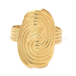 Placage ionique (ip) 304 anneau de manchette ouvert vortex en acier inoxydable pour femme, véritable 18k plaqué or, diamètre intérieur: 18 mm