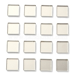 Пустые поддоны из белой жести, палитры теней для век, для косметических палитр, квадратный, платина, 25x25x3.5 мм