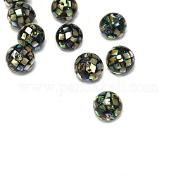 Natural Abalone Shell Beads, Abalone Shell/Paua ShellRound Beads, Colorful, 10mm