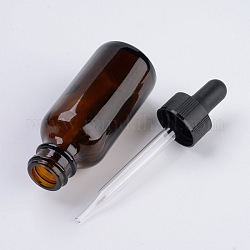 Bouteilles vides de compte-gouttes en verre ambre de 30ml, pour les huiles essentielles produits chimiques de laboratoire d'aromathérapie, Sienna, 10.3x3.3 cm, capacité: 30 ml
