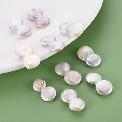 Perles de perles keshi naturelles, perle de culture d'eau douce, pas de trous / non percés, 8 forme, couleur de coquillage, 22~27x12~15x4~6mm