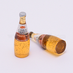 Perles en résine, bouteille de boisson imitation graines de chia, sans trou, verge d'or, 30x11mm