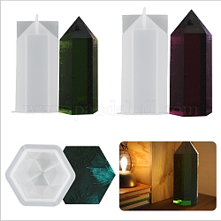 Säulen Silikon Kerzenformen, Gießformen aus Harz, für UV-Harz, Handwerkliche Herstellung von Epoxidharz, weiß, 5.9x6.5x14.8 cm, Innendurchmesser: 4.3x5.15 cm