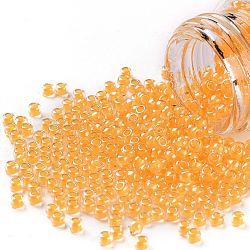 Cuentas de semillas redondas toho, Abalorios de la semilla japonés, (801) mandarina neón luminoso, 11/0, 2.2mm, agujero: 0.8 mm, aproximamente 1110 unidades / 10 g