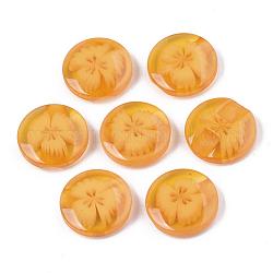 Полупрозрачные кнопки шаблона, Пуговицы из cмолы, оранжевые, диаметром около 14 мм , отверстие : 1 мм, около 270 шт / упаковка