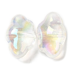 Placcatura uv perline acriliche iridescenti arcobaleno trasparenti, nuvola, chiaro, 26x17x13mm, Foro: 2.1 mm