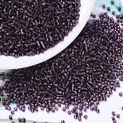 Perles miyuki delica, cylindre, Perles de rocaille japonais, 11/0, (vin doublé en argent teinté db0611), 1.3x1.6mm, Trou: 0.8mm, environ 20000 pcs / sachet , 100 g / sac