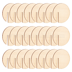 FINGERINSPIRE 40 Pcs Wood Circle Drink Tags Wood Wedding Name Place Card Blank Wooden Drink Tags Flat Round Wood Wine Glass Name Tags Goblet Drink Marker for Christmas Halloween Wedding Party Decor