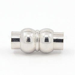 Brass Magnetic Clasps, Column, Platinum, 20x10mm, Hole: 6mm