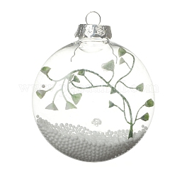 Decorazioni pendenti a sfera riempibili in plastica trasparente, ornamento d'attaccatura dell'albero di natale, tondo, 98x125mm