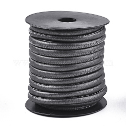 Cordones de cuero de PU, gris oscuro, 5.5~6mm, alrededor de 10.93 yarda (10 m) / rollo