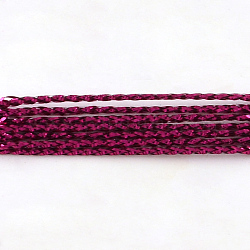 Плетеные неэластичный бисером металлические шнуры, 16-слойные, средне фиолетовый красный, 1.5 мм, около 109.36 ярда (100 м) / пачка