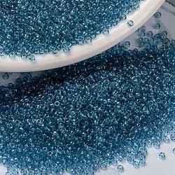 Miyuki runde Rocailles Perlen, japanische Saatperlen, 15/0, (rr1880) transparenter blaugrauer Goldglanz, 1.5 mm, Bohrung: 0.7 mm, ca. 27777 Stk. / 50 g