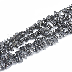 Non-magnetic Synthetic Hematite Beads Strands, Chip, 5~11x3~9x1~9mm, Hole: 1mm, about 200~300pcs/strand, 33.8 inch