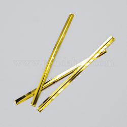 Metallic Wire Twist Ties, Iron Core, for Bread Candy Bags, Gold, 80x4mm