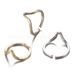 Anelli gemelli in ottone, anelli aperti, placcato di lunga durata, colore misto, misura degli stati uniti 7 1/4 (17.5mm)