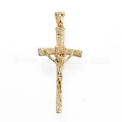 304 Stainless Steel Pendants, For Easter, Crucifix Cross, Golden, 44x21x6mm, Hole: 4x6mm