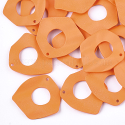Ciondoli in ferro verniciato a spruzzo, pepite, arancione scuro, 27x28x3mm, Foro: 1 mm