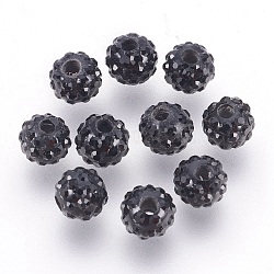 Österreichischen Kristall-Perlen, mit Harz im, Runde, 280 _jet, 6 mm, Bohrung: 1 mm