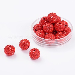 Pave bolas de discoteca, Abalorios de Diamante de imitación de arcilla polímero, Grado A, redondo, Tailandia ligera, pp14 (2~2.1 mm), 10mm, agujero: 1.0~1.2 mm