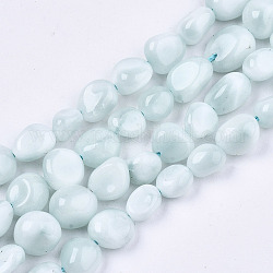 Brins de perles de verre naturel, pierre roulée, pépites, 4~10x4~7x3~6mm, Trou: 1mm, Environ 50 pcs/chapelet, 50~52 pcs / chapelet, 14.96 pouce (38 cm)
