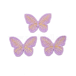 Cabochons papillon en polyester, pour la fabrication d'accessoires pour cheveux, Prune, 30x43mm
