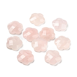 Cabochons de quartz rose naturel, fleur facettée , 14x14.5x5mm