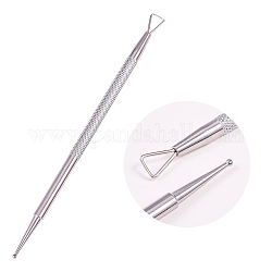 Doppi strumenti per la punteggiatura delle unghie, penne con spazzole per unghie in gel uv, colore acciaio inossidabile, 125x7mm