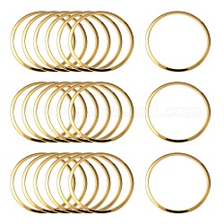 Anillos de enlace de 201 acero inoxidable, anillo, real 24k chapado en oro, 20x0.5mm, diámetro interior: 17.5~18 mm
