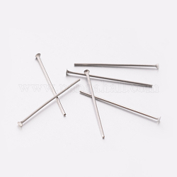 304 Stainless Steel Flat Head Pins, Stainless Steel Color, 20x0.6mm